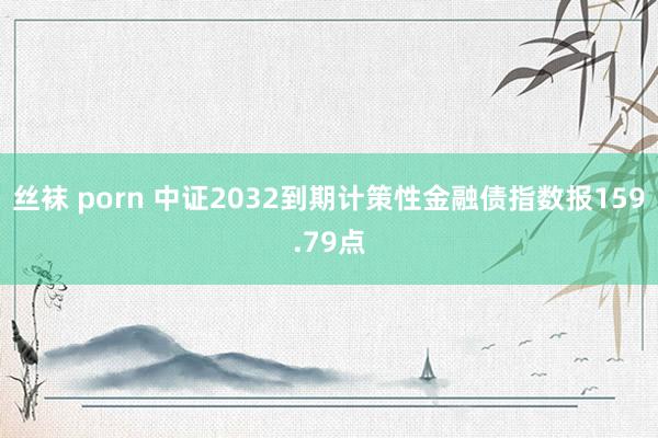 丝袜 porn 中证2032到期计策性金融债指数报159.79点