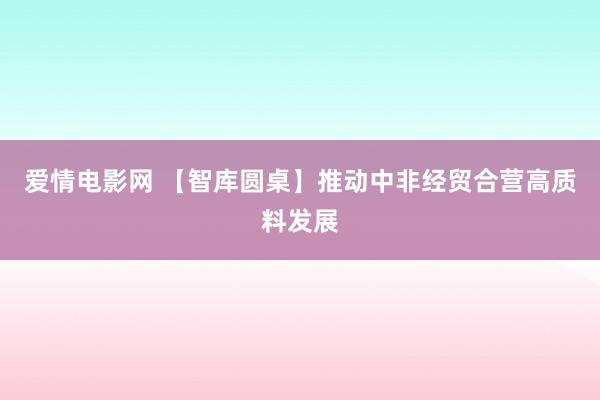 爱情电影网 【智库圆桌】推动中非经贸合营高质料发展