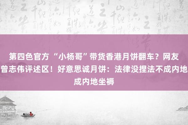 第四色官方 “小杨哥”带货香港月饼翻车？网友涌入曾志伟评述区！好意思诚月饼：法律没捏法不成内地坐褥