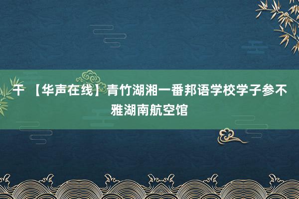 干 【华声在线】青竹湖湘一番邦语学校学子参不雅湖南航空馆